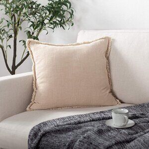 ATLINIA cream linen pillow sham